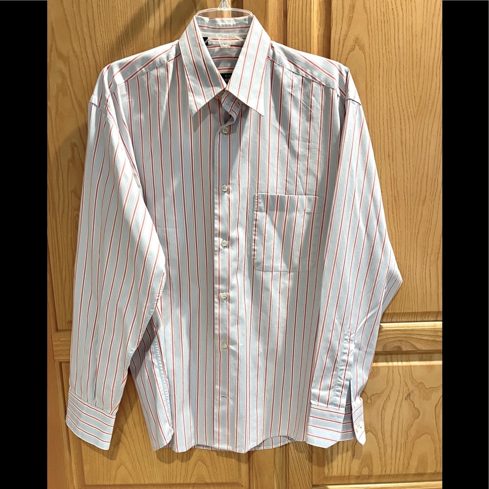 Turrau Mens Button Down Striped Shirt Size Medium